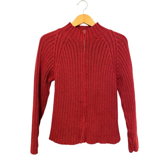 Nomadic Traders Harvard Square Morgan Sweater maroon zipper warm  L / M - Picture 1 of 6